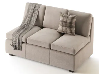 Profiles Armless Sofa 3D model