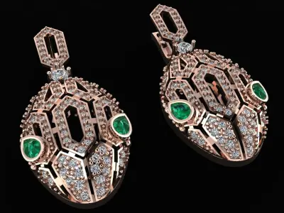 Serpenti Seduttori Earrings 3d printing model 3D print model