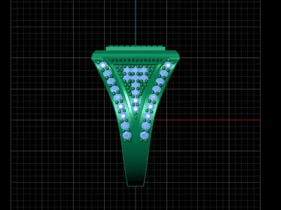 Print Ready STL 3DM  Gents Rings Diamond Men Ring  3D print model 29