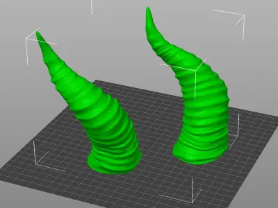 Celtic Skull III with Horns III - STL 3D Print Model 3D print model