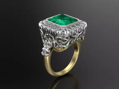 Engagement Luxury Ring With Diamonds 3D print model