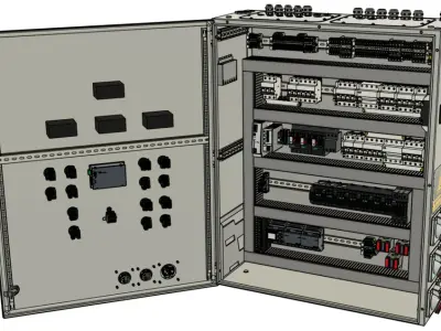 Workshop electrical box Low-poly 3D model