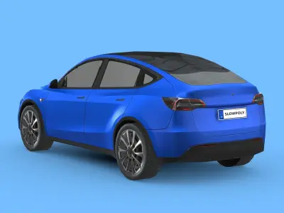 Tesla Model Y 2021 Low-poly 3D model
