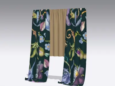 Curtain Low-poly 3D model