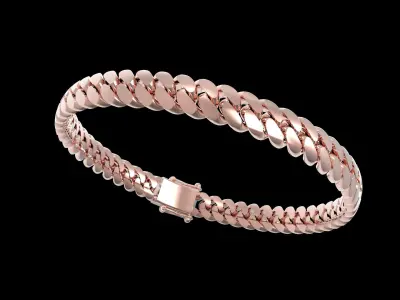 Miami Cuban link Chain Link Bracelet 7mm 3D print model