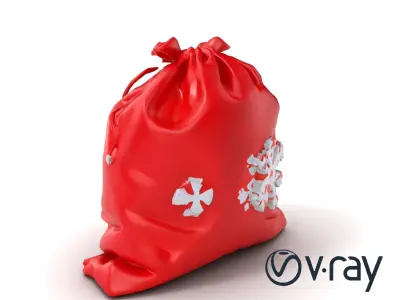 Festive Holiday Gift Sack model pack Low-poly 3D model