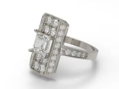 Square diamond ring 3D print model