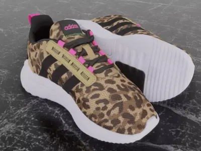 Adidas 3D SHOES - LEOPARD SKIN - RACER SERIES Low-poly 3D model