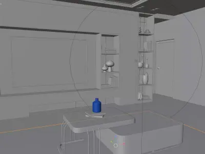 Modern Living Room  Interior Scene 3D model