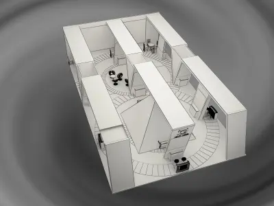  Booth Exhibition Stand a572c      3D model