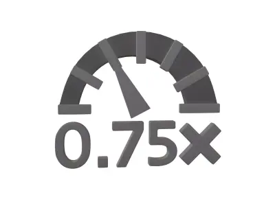 Speed 0 point 75 Symbol v1 002 Low-poly 3D model