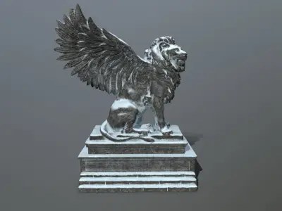 lion statue  Low-poly 3D model