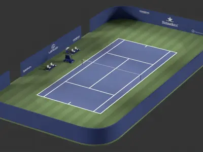 Tennis Court  Low poly Low-poly 3D model