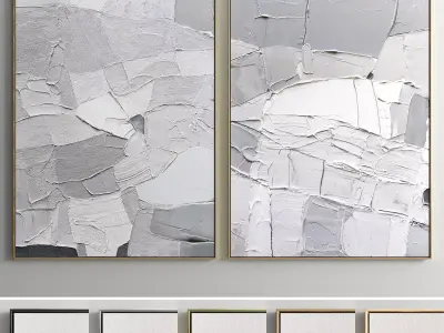Plaster Two Photo Frame  04 Low-poly 3D model