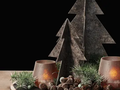 Christmas Decorative set 3D model get
