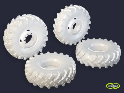 Car Tires Low-poly 3D model