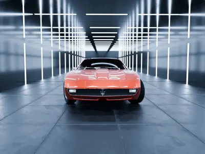 Maserati Ghibli 1976 Coupe Vintage Sports Car 3D model