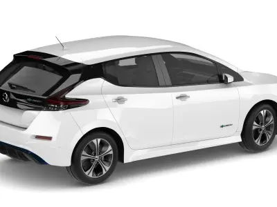 2018 Nissan Leaf White 3D model