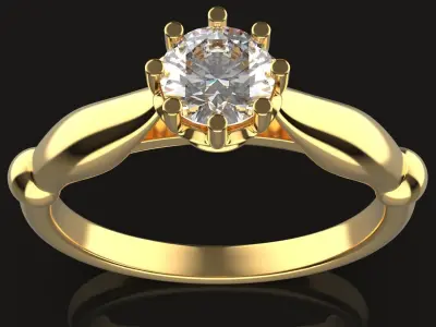 Engagement ring 3D print model 17