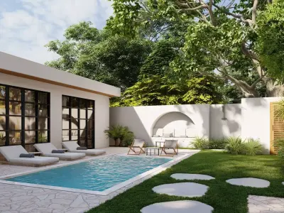  3D Exterior Scene 3D model design garden and landscape 3D model