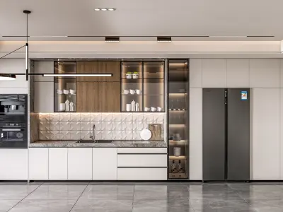 Kitchen fully parametric Resizable manufacturable 0061 3D model