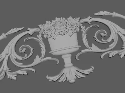 dekor golden ornate vase 3D model