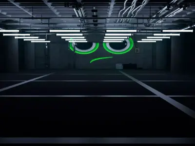Underground Garage with a Supra 3D model