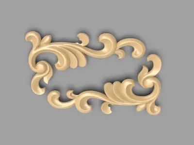 Floral Wood Carving for Furniture - 8 3D model