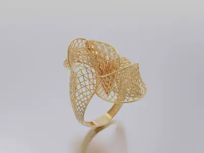 woman ring 3D print model 12