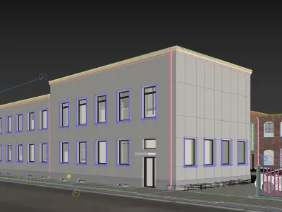 TWO  BUILDING BRICK TENEMENT HOUSE  AND  MANUFACTURE BIULDING  3D model