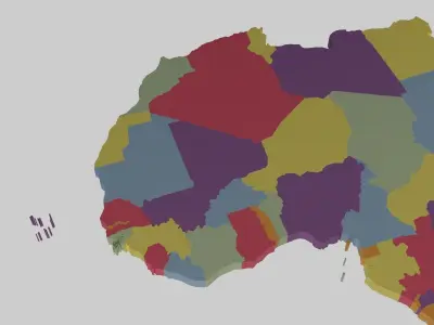 Africa Map 3D Low-poly 3D model