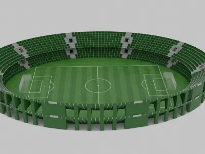 Football Stadium  Low-poly 3D model 4
