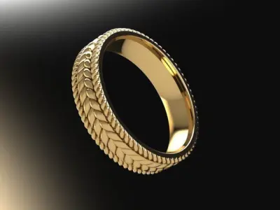 10110 gold wedding ring with braided design 3D print model