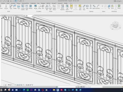 Classic Railing Revit Family type 015 3D model