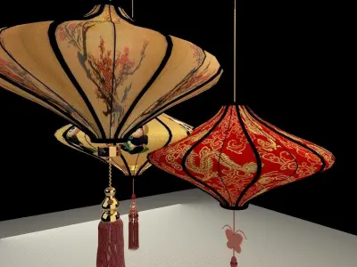 Chinese red lantern  3D model