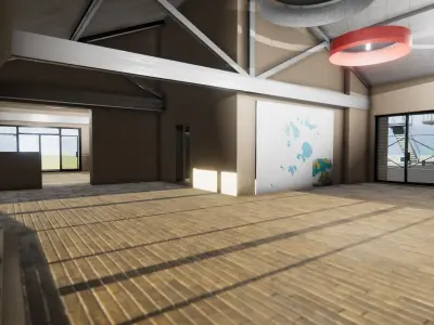  Airport Terminal Low-poly 3D model