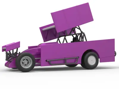 Northeast Outlaw Dirt Modified stock car V2 Scale 1 to 25 3D print model