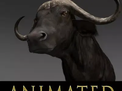 Animated Buffalo - 3d model 3D model