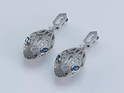 Serpenti Earrings 3D print model