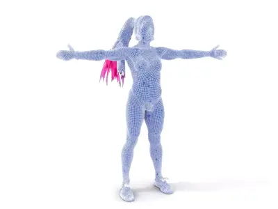 Vibrant Tattooed Character model pack Low-poly 3D model