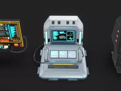 SciFi Terminals 20 Low-poly 3D model