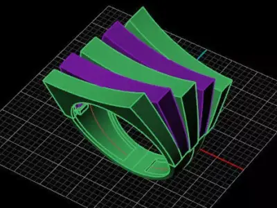 3 part luxury gold ring  3D print model