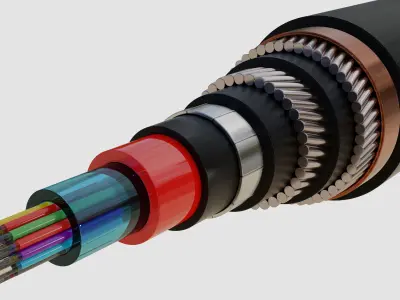 Unterwasser Seekabel 3D model