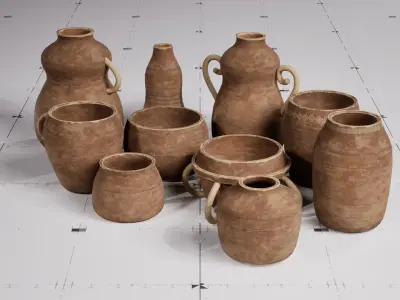 LP - PBR Pottery Pack Vol 02 Low-poly 3D model