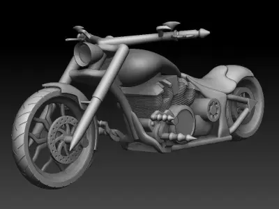 Chopper Motorcycle 3D print model purchase