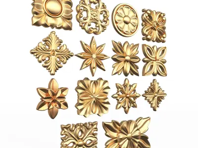 Rosette Carved Collection CNC Low-poly 3D model