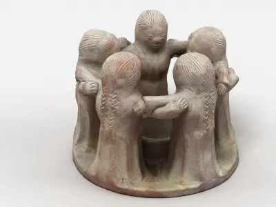 Stone Candlestick Holder Ornament 3D model