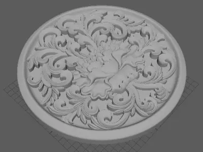 rosette ornate carving 3D model