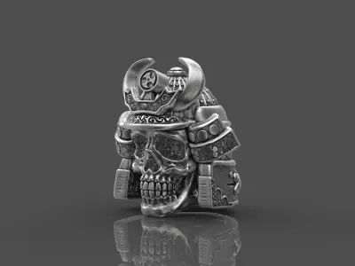 Head skull samurai 3d model for 3d printing 3D print model 3D print model