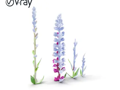 Vibrant Pink Flower Model Pack for D Environments and Games Low-poly 3D model